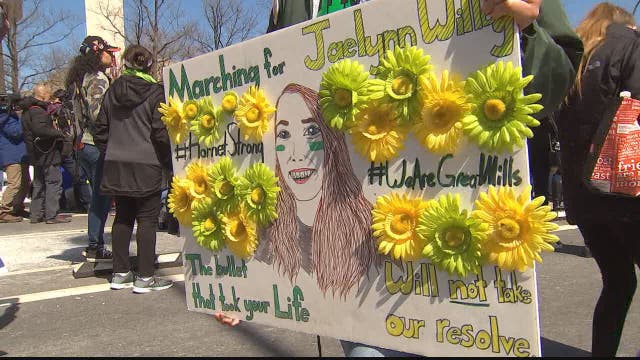4 days after tragic shooting, Great Mills High School students and alumni attend March for Our Lives