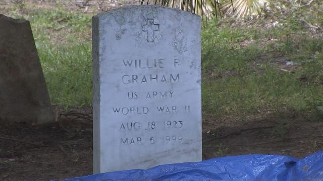 WWII veteran's grave site, remains vandalized in Bartow
