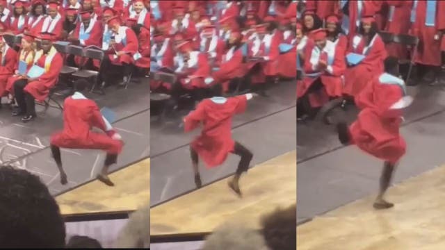 High school graduate's hilarious celebratory dance goes viral (VIDEO)