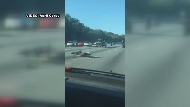 VIDEO: Motorcyclists crash on Beltway in Upper Marlboro