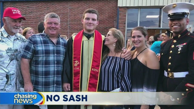 Student protests after school bans Marine sash