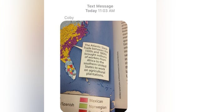 Textbook replaces 'slaves' with 'workers' when referring to The Atlantic Slave Trade