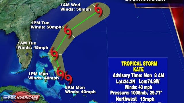 Tropical Storm Kate forms near Bahamas