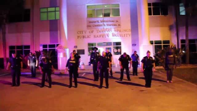 Officers, firefighters dance to Thriller for kids with allergies