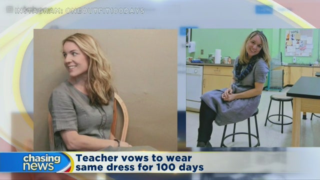 Teacher vows to wear same dress for 100 days
