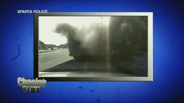 Scary moments for police officer