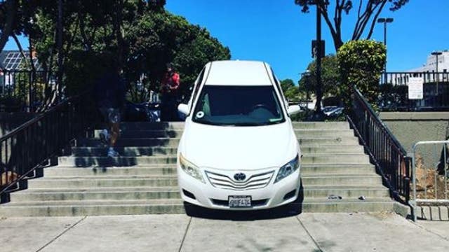 Uber car found 'parked' on Safeway stairs in San Francisco