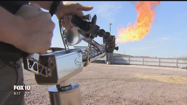 Valley company makes flamethrowers shooting 30-foot flames