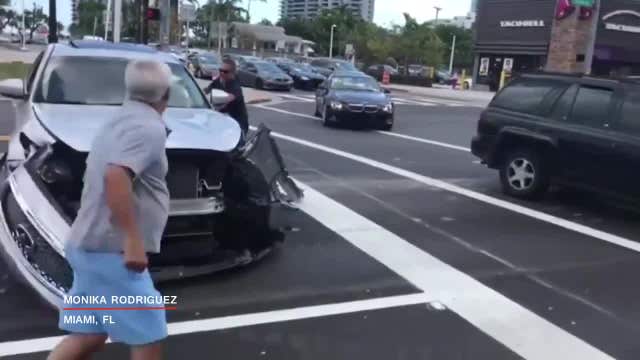 Drivers use cars, sledgehammer while chasing Miami hit-and-run suspect