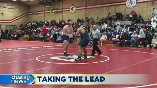 Young wrestler taking the lead