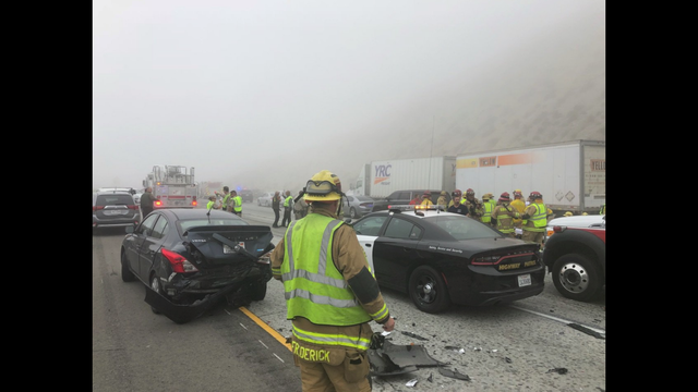 17 injured in multi-vehicle pileup on 15 Freeway in Cajon Pass