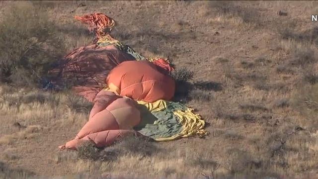 Hot air balloon had hard landing in north Phoenix, catches fire