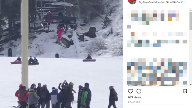Video shows girl dangling from chairlift at Bear Mountain Resort