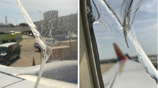 Southwest flight lands in Cleveland with broken window