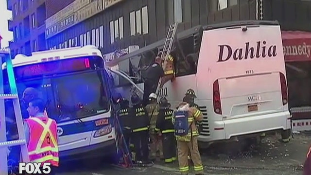 3 dead, 16 injured in 2-bus collision in Queens