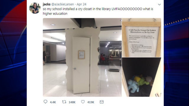 'Cry Closet' may help Utah students overcome stress of final exams