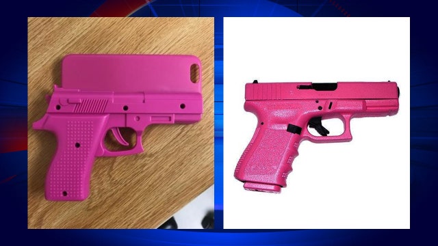 Student arrested after bringing gun-shaped phone case to school