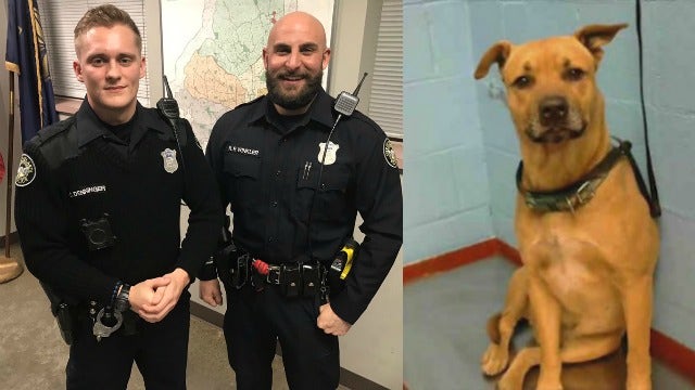 Atlanta Police officers speak about saving dog from burning building