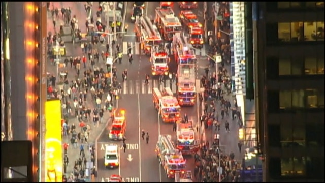 Fire in Times Square office tower garage