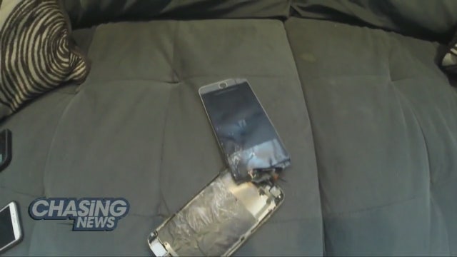 Phone explodes in class