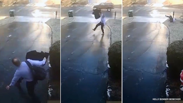 Video of Ashburn man's slide and fall on icy driveway goes viral