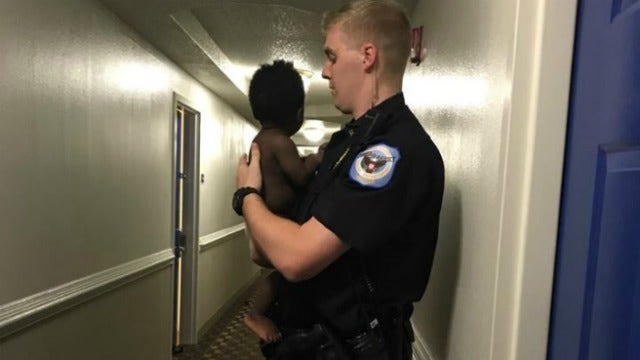 Officer ‘bonds immediately' with baby found in deplorable conditions