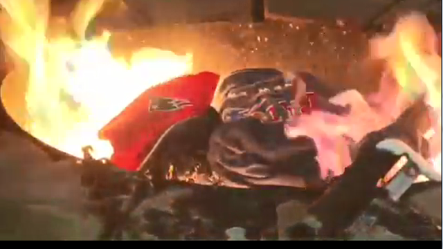 Patriots jersey burning party organized in response to protest