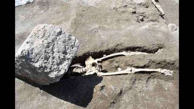 Dramatic volcano death: Huge flying stone crushed man in Pompeii, archaeologists discover