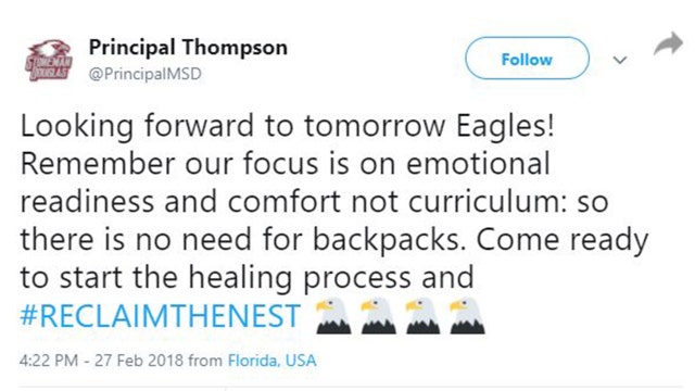 MSD principal readies students for first day back after shooting