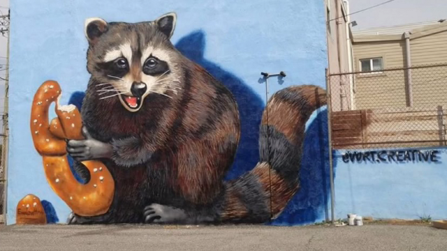 New raccoon mural turns heads in Port Richmond