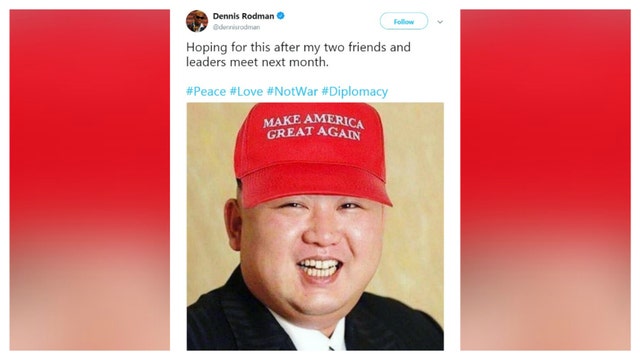 Dennis Rodman tweets photo of Kim Jong Un wearing Trump MAGA hat