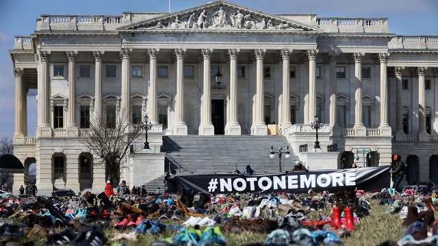 US Capitol gun violence memorial for children displays 7K pairs shoes for victims