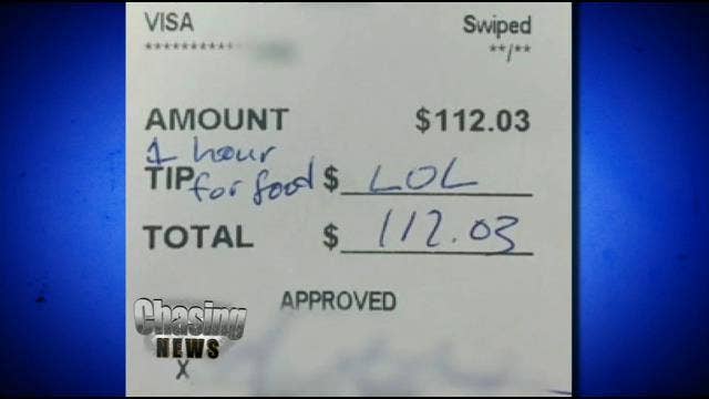 Always tip your waitress