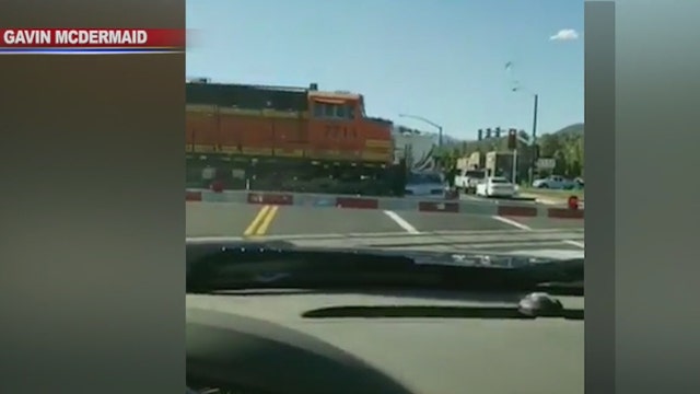 Caught on camera: Train crashes into car in Flagstaff
