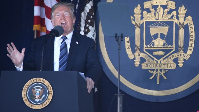 President Trump tells Navy grads 'you don't give up, you don't give in'