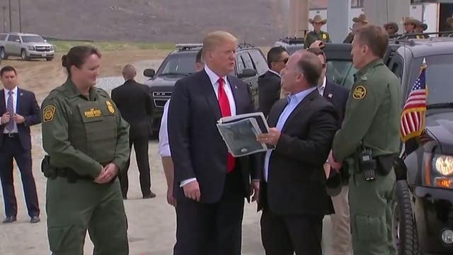 President Trump views border wall prototypes in San Diego
