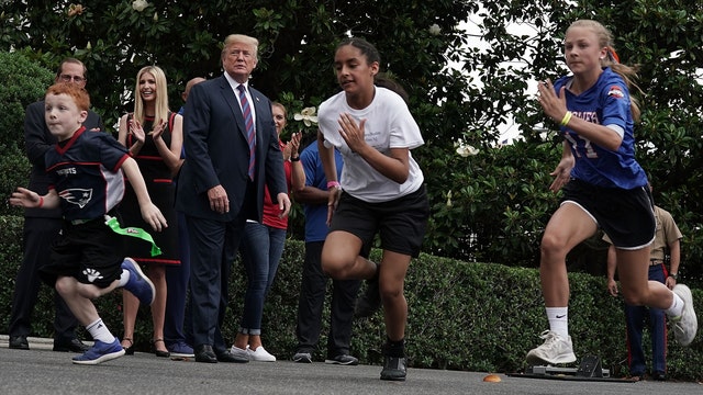 President Trump tells young athletes to play to win, have a good time