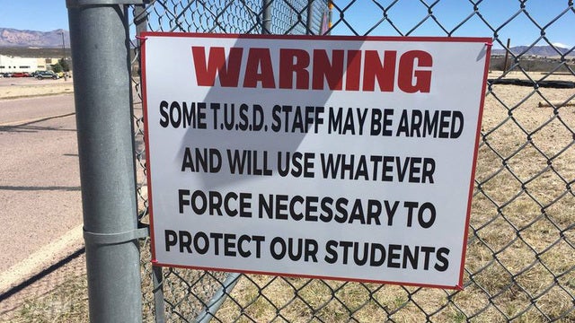 Tombstone Unified posts warning sign that staff is armed