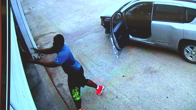 Video shows man steal wrecked vehicle from dealership body shop