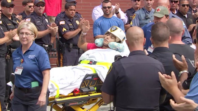 Police officer shot over Labor Day leaves hospital for rehab