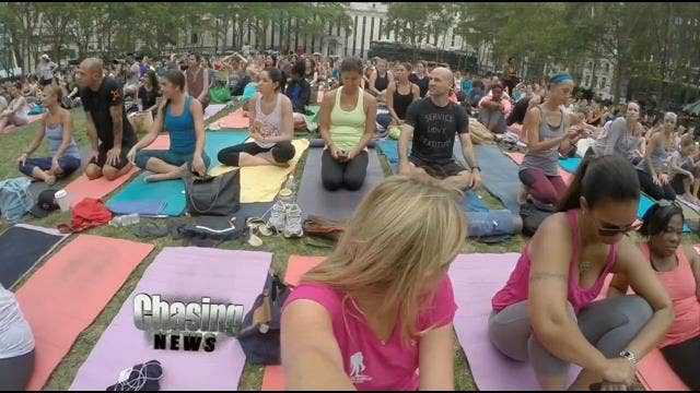 Wounded warrior inspires in Bryan Park yoga series