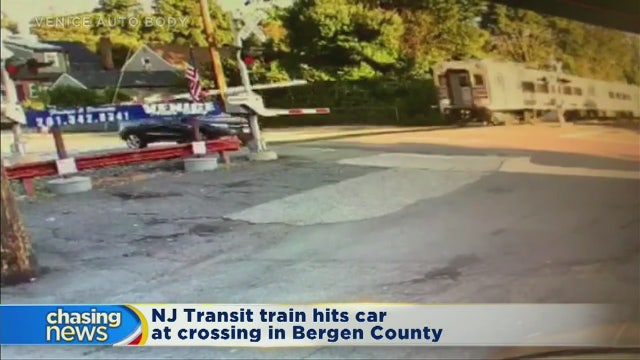 NJ Transit train hits SUV as it crosses tracks