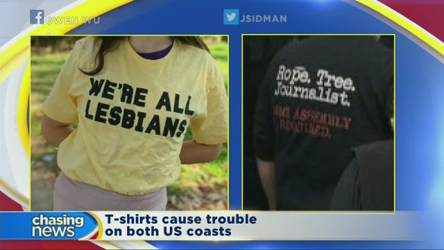 T-shirts cause trouble on both US coasts
