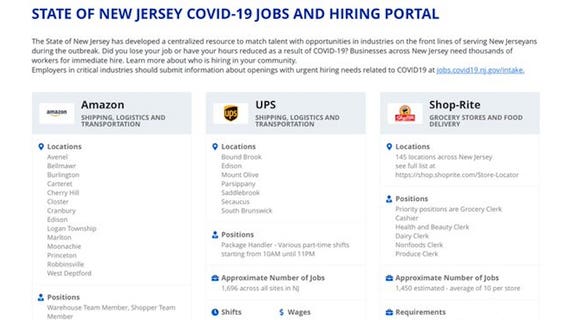 Portal lists companies hiring in NJ right now amid the coronavirus crisis