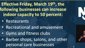 NJ increases indoor capacity limit for some venues to 50% beginning Mar. 19