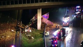 Truck hauling watermelons crashes killing 2 people on NJ Turnpike