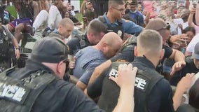 Mount Laurel man seen in video hurling racial slurs taken into custody after day-long protest