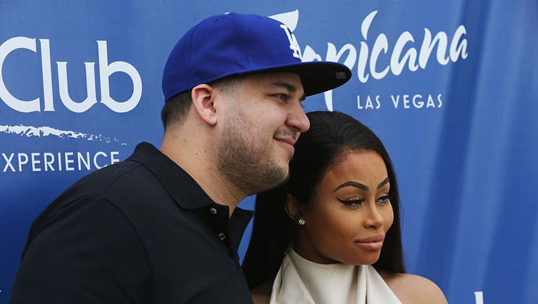 Rob Kardashian And Blac Chyna At Sky Beach Club