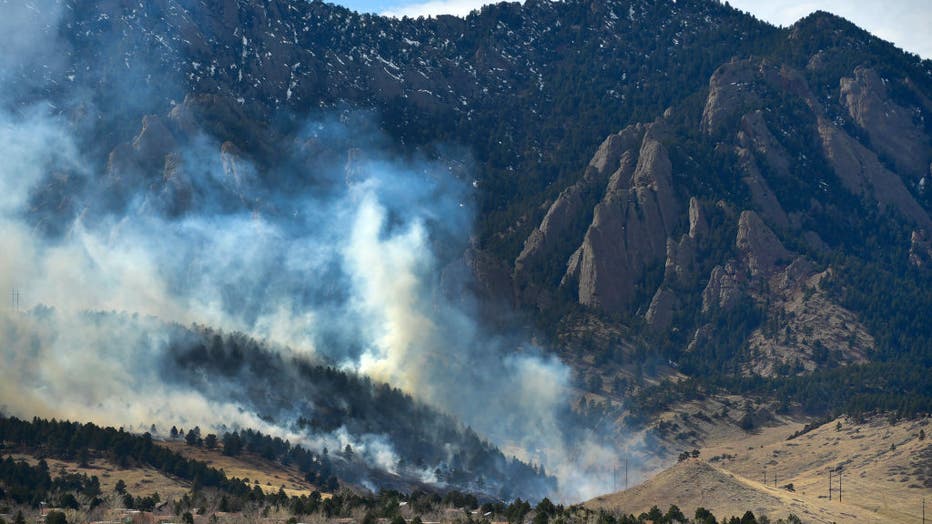 WIldland fire near NCAR in Boulder, Colorado