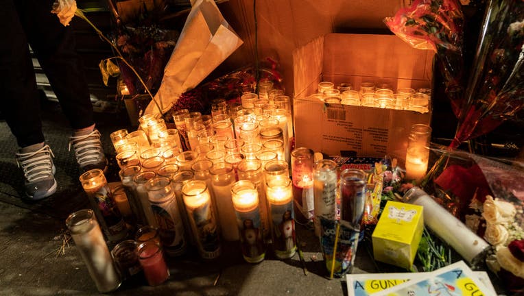 Makeshift memorial on the site of senseless killing of 19-